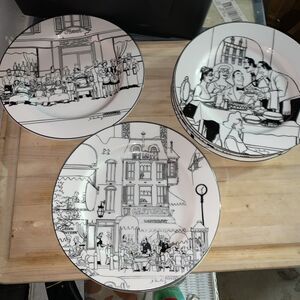 Epoch Le Restaurant 10.5” Dinner Plates Vintage Lot Of  8Porcelain Dinner Plates
